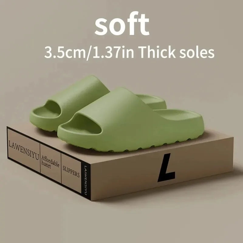 Summer Women Slippers Men Sandals Casual Beach Shoes Soft Bottom Slides Thick Platform EVA Anti-Slip Home Slippers