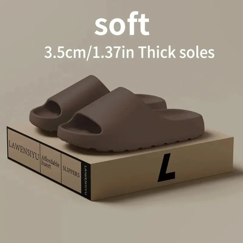 Summer Women Slippers Men Sandals Casual Beach Shoes Soft Bottom Slides Thick Platform EVA Anti-Slip Home Slippers